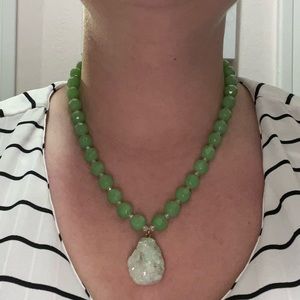 Handmade druzy necklace with crystal beads